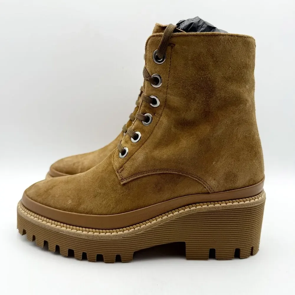 La Canadienne Womens Padma Boots EU 35 US 5 Brown Suede Lug Sole NIB